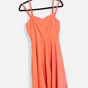 (Medium) Mod Coral Pink A-Line Swing Dress
